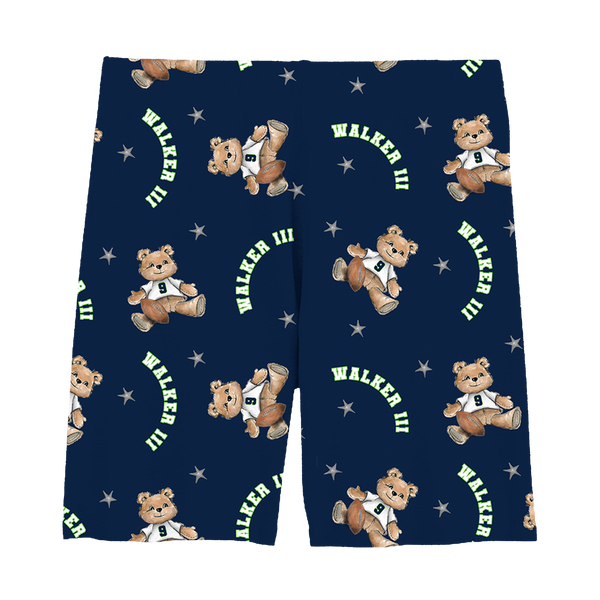 VIP Football: Teddy w/ Name, Number - Girl Shorts - Tiny Turnip