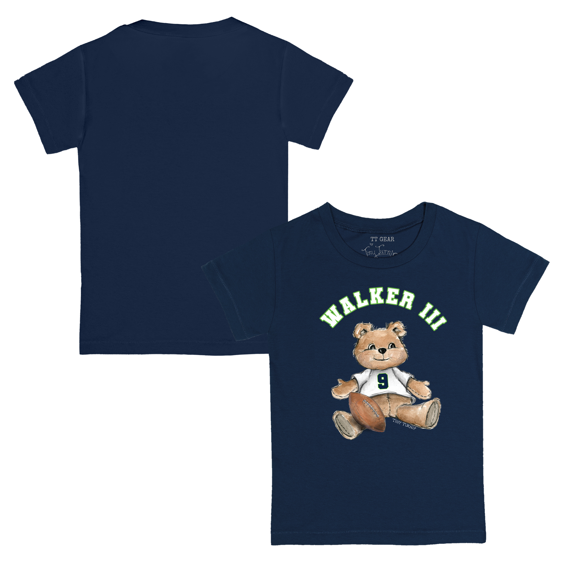 VIP Football: Teddy w/ Name, Number - Kid's Tee Shirt - Tiny Turnip