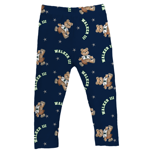 VIP Football: Teddy w/ Name, Number - Leggings - Tiny Turnip