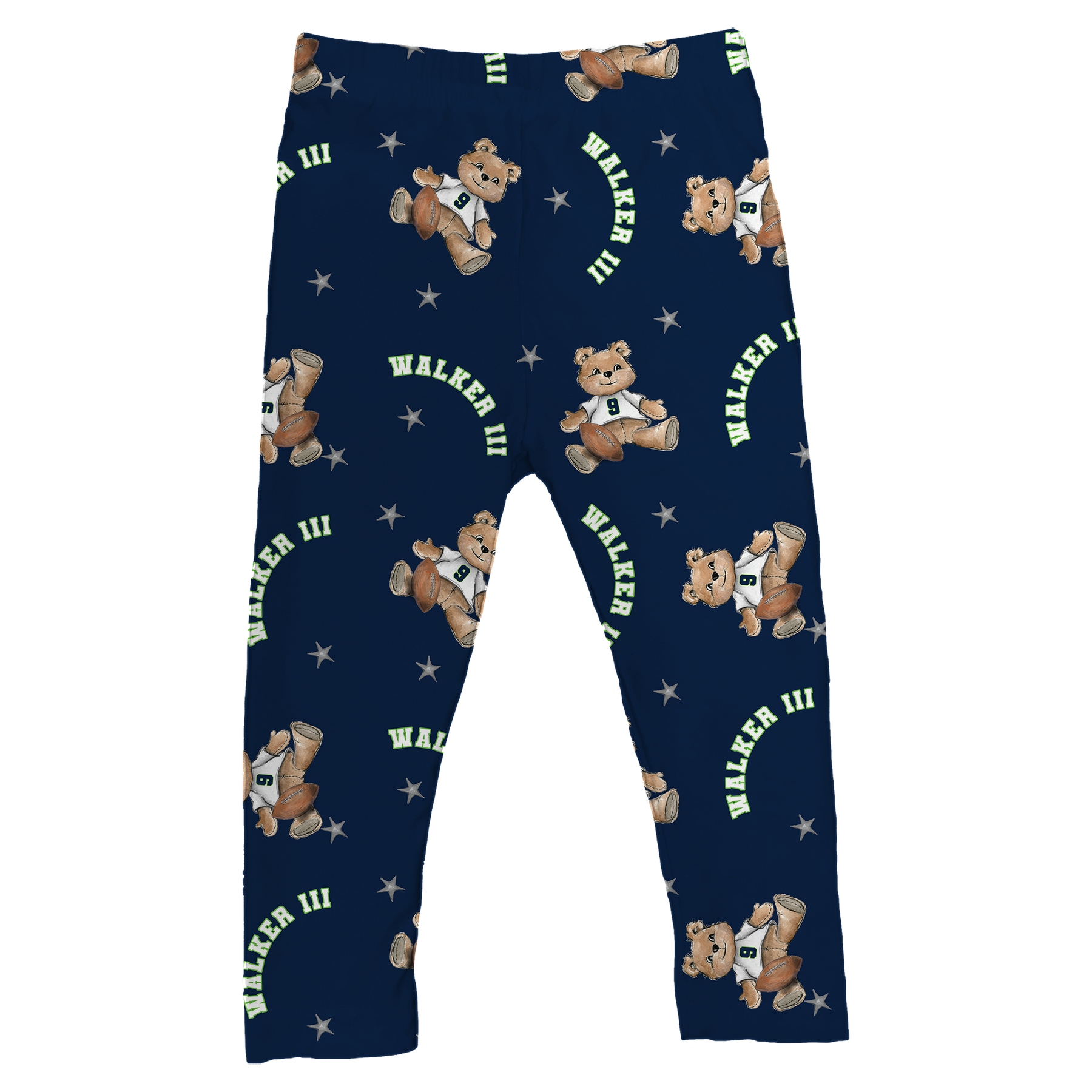 VIP Football: Teddy w/ Name, Number - Leggings - Tiny Turnip