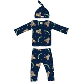 VIP Football: Teddy w/ Name, Number - Long Sleeve Layette Set - Tiny Turnip