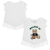 VIP Football: Teddy w/ Name, Number - Fringe Tee - Tiny Turnip