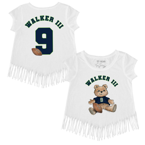 VIP Football: Teddy w/ Name, Number - Fringe Tee - Tiny Turnip