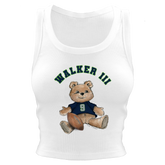 VIP Football: Teddy w/ Name, Number - Crop Tank - Tiny Turnip