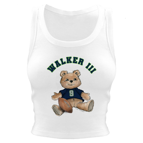 VIP Football: Teddy w/ Name, Number - Crop Tank - Tiny Turnip