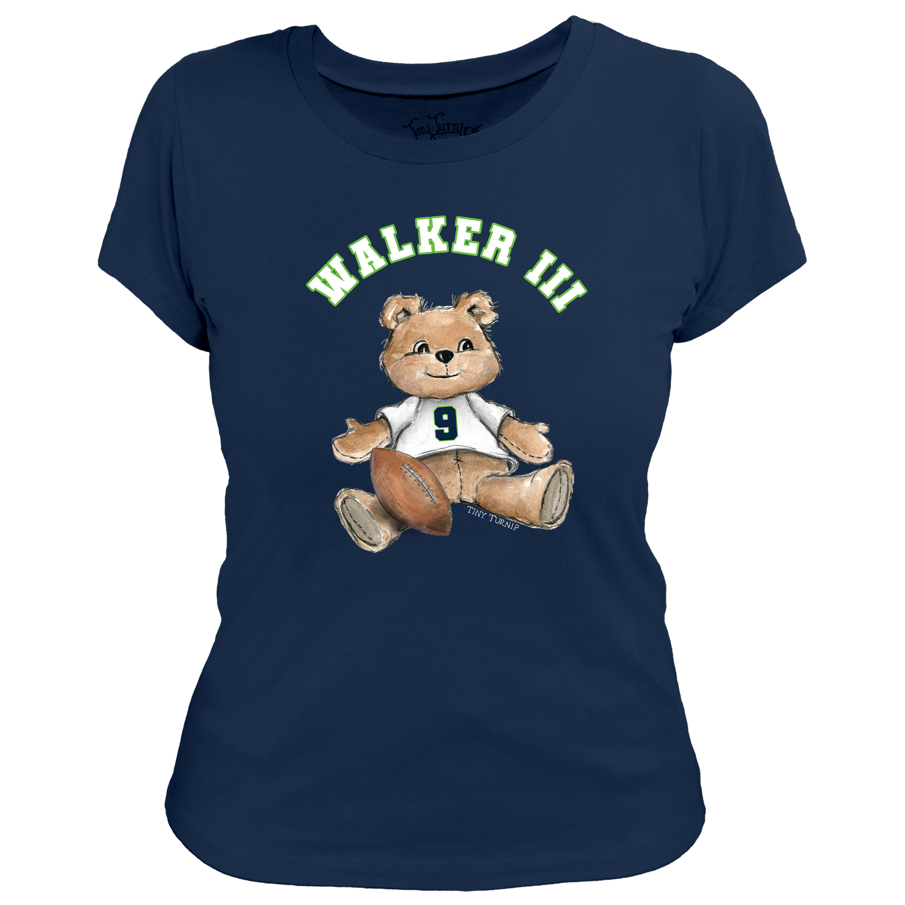 VIP Football: Teddy w/ Name, Number - Women's Tee Shirt - Tiny Turnip