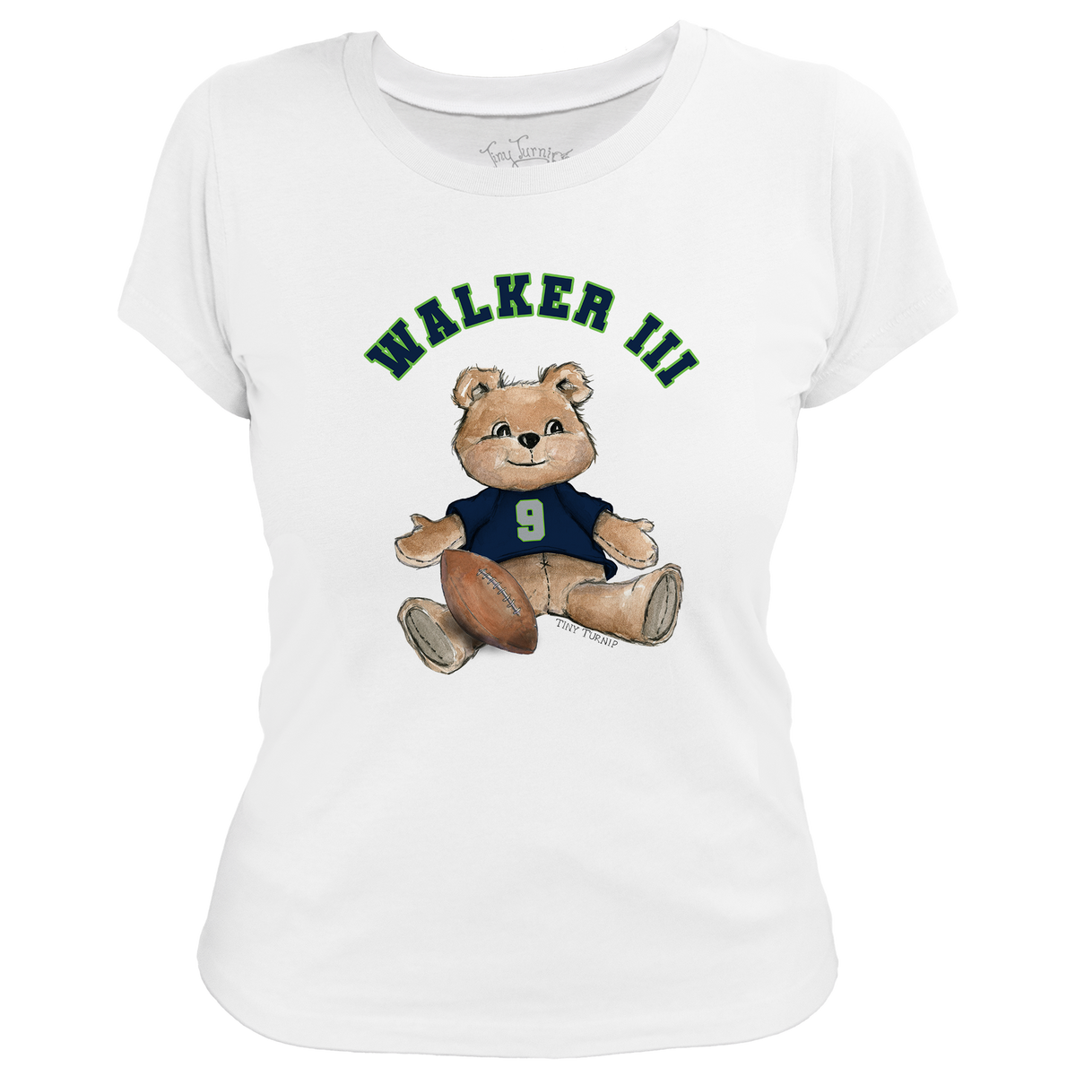 VIP Football: Teddy w/ Name, Number - Women's Tee Shirt - Tiny Turnip