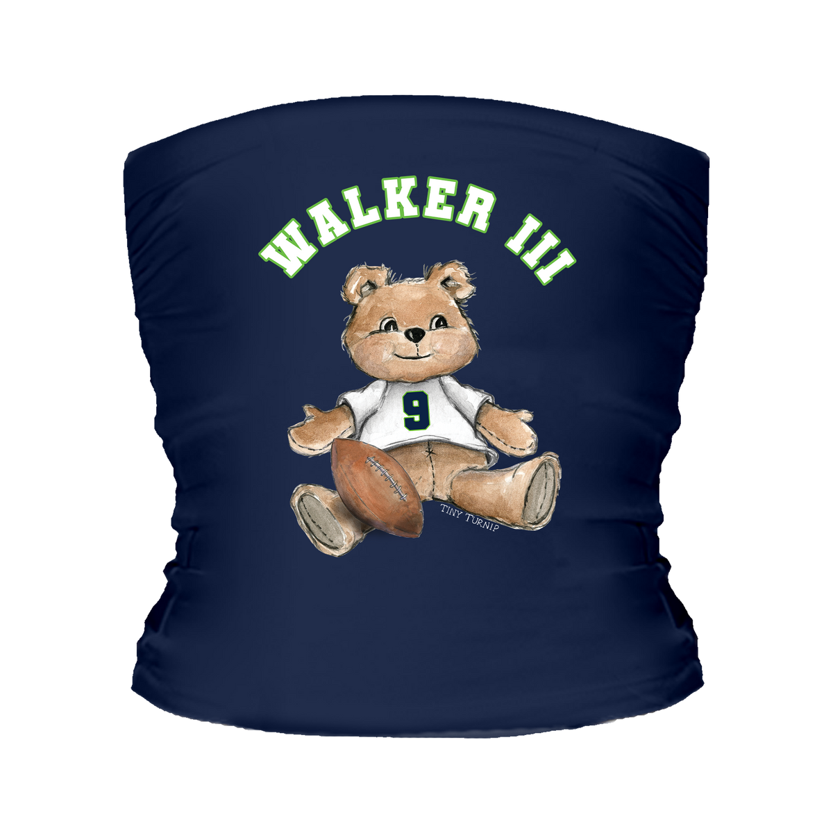 VIP Football: Teddy w/ Name, Number - Tube Top - Tiny Turnip