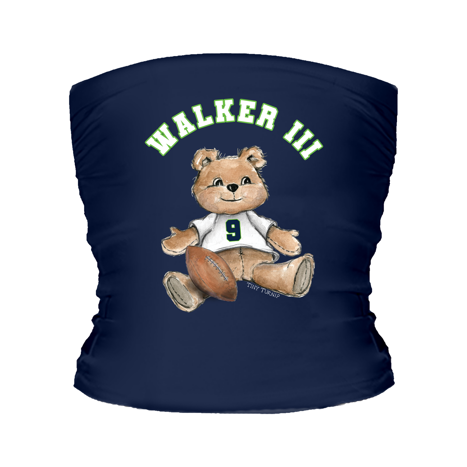 VIP Football: Teddy w/ Name, Number - Tube Top - Tiny Turnip