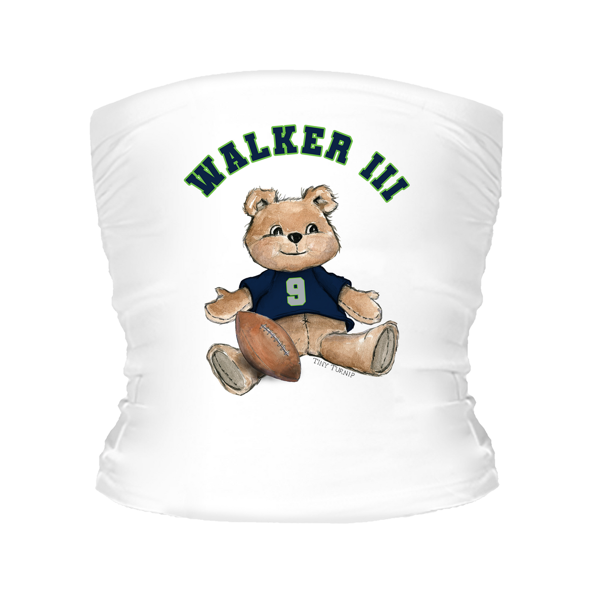VIP Football: Teddy w/ Name, Number - Tube Top - Tiny Turnip