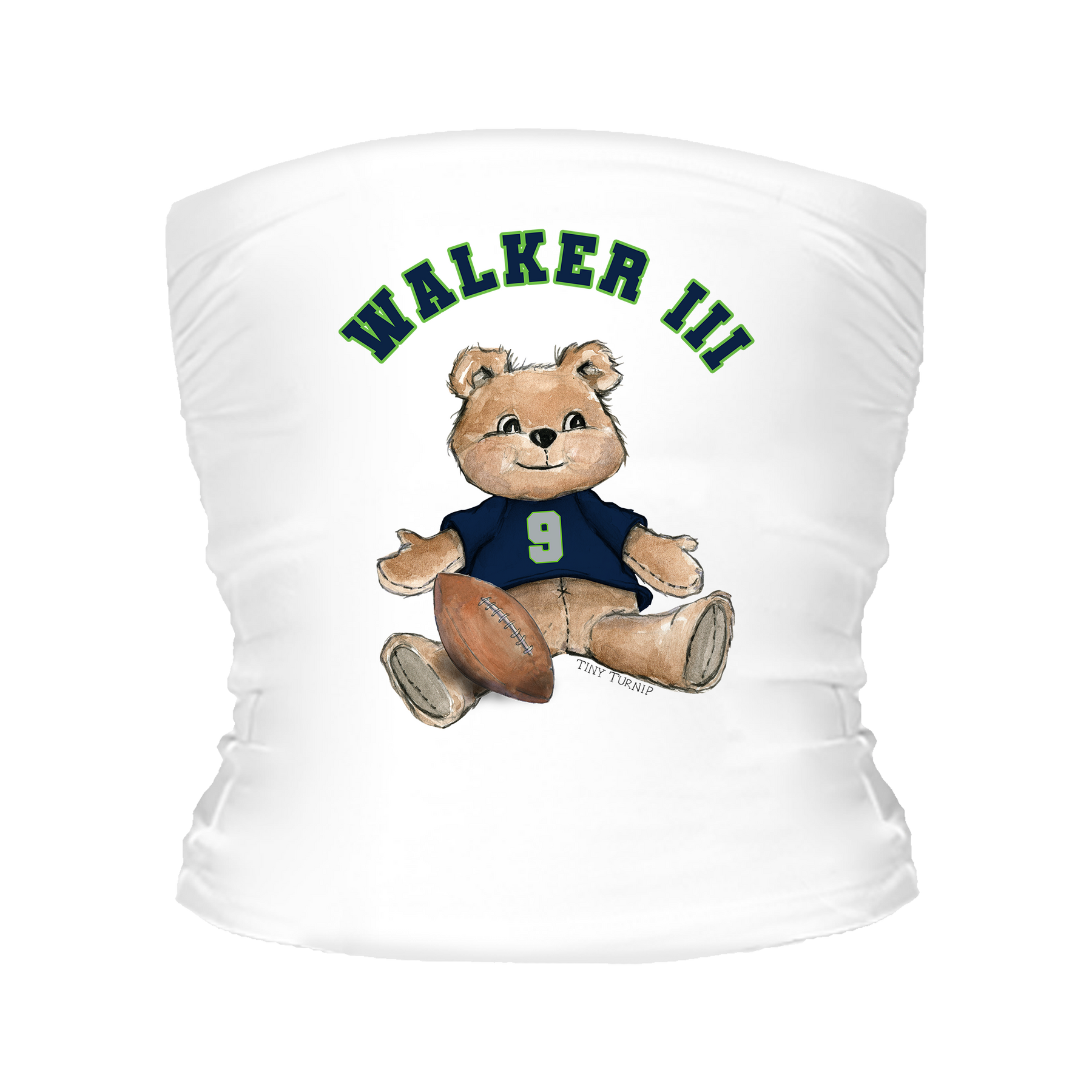VIP Football: Teddy w/ Name, Number - Tube Top - Tiny Turnip