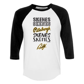 Pittsburgh Pirates Paul Skenes Multi Stacked 3/4 Black Sleeve Raglan