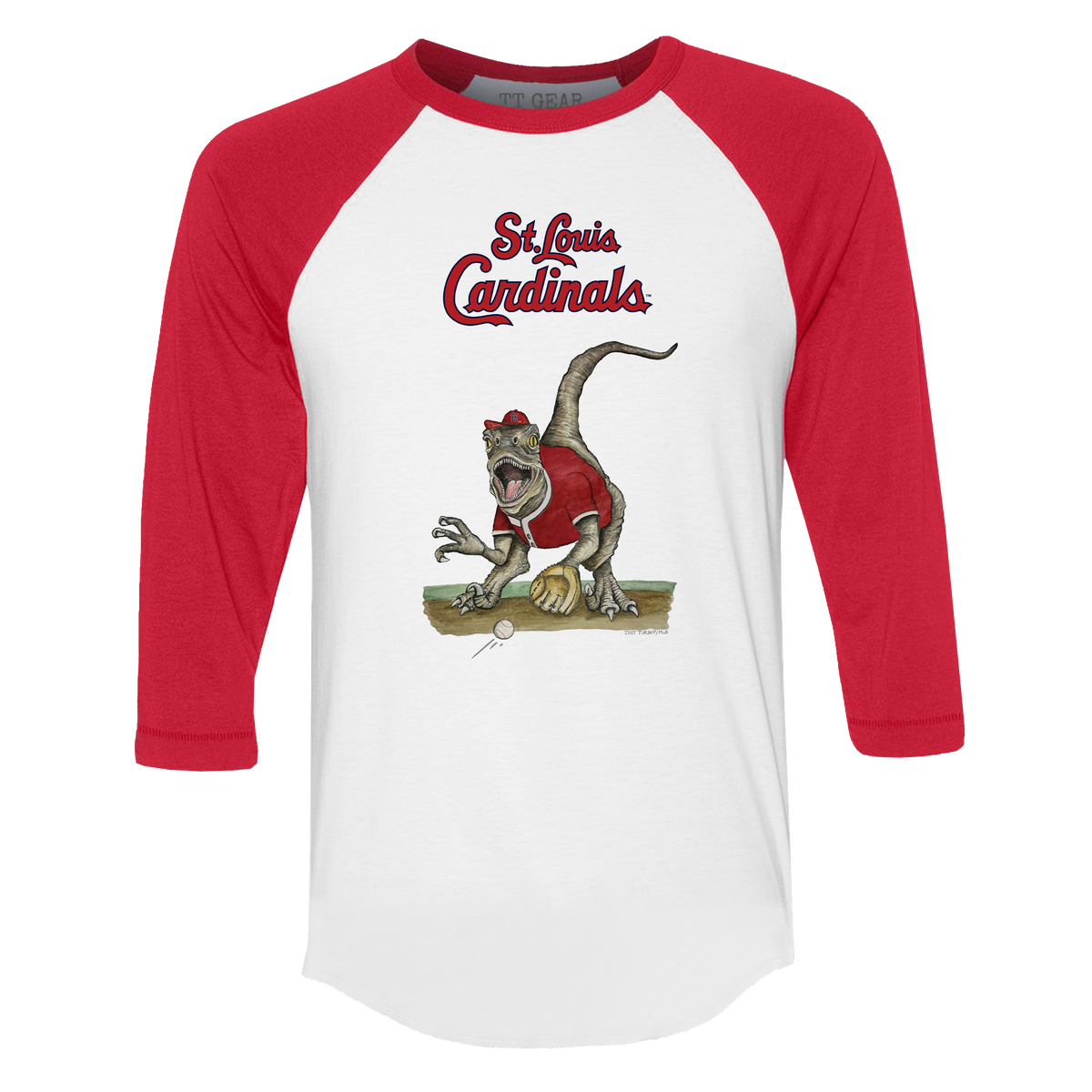 St. Louis Cardinals Velociraptor 3/4 Red Sleeve Raglan