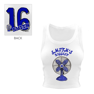 Biggest Fan w/ Name, Number- Crop Tank - Tiny Turnip