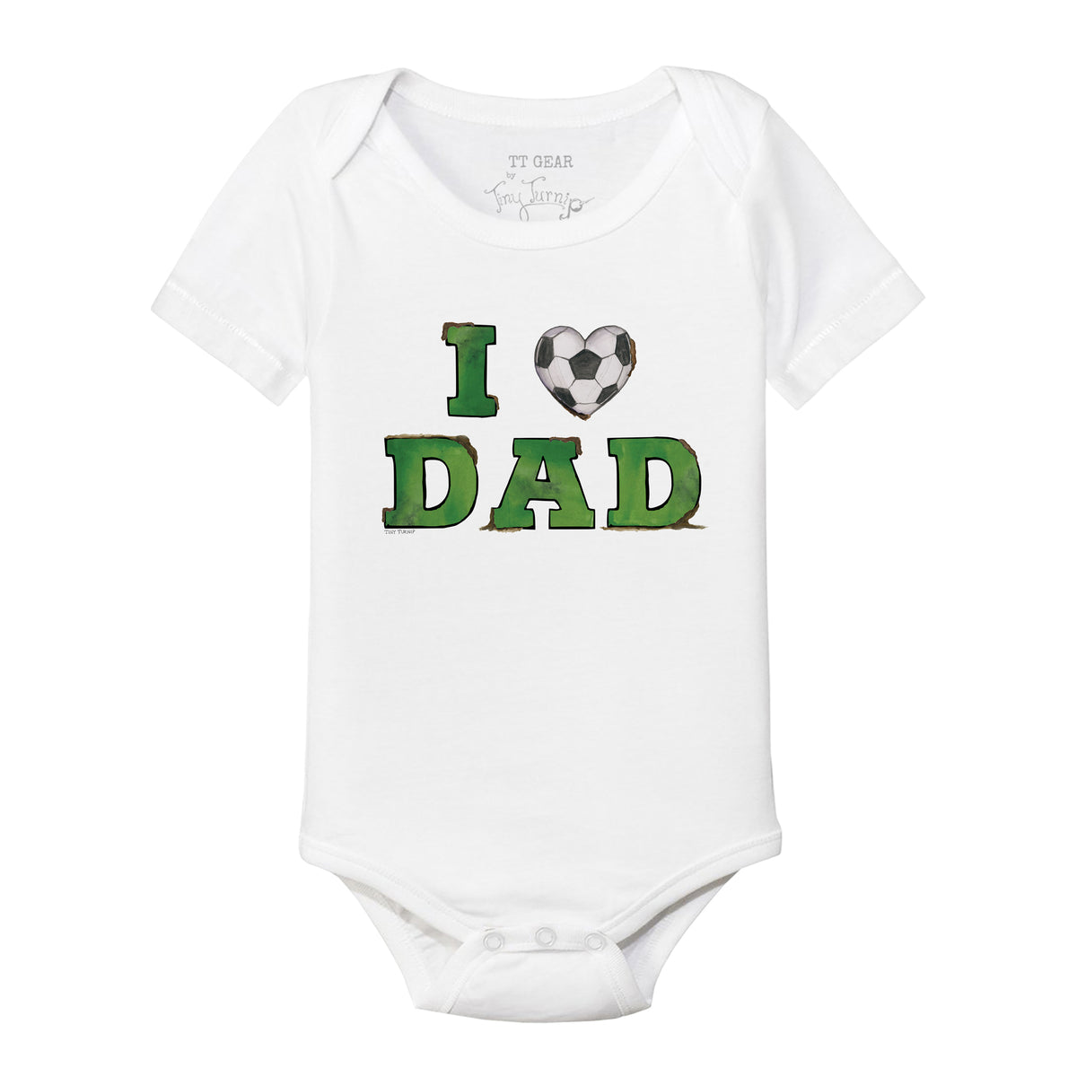 I Love Dad Soccer Short Sleeve Snapper