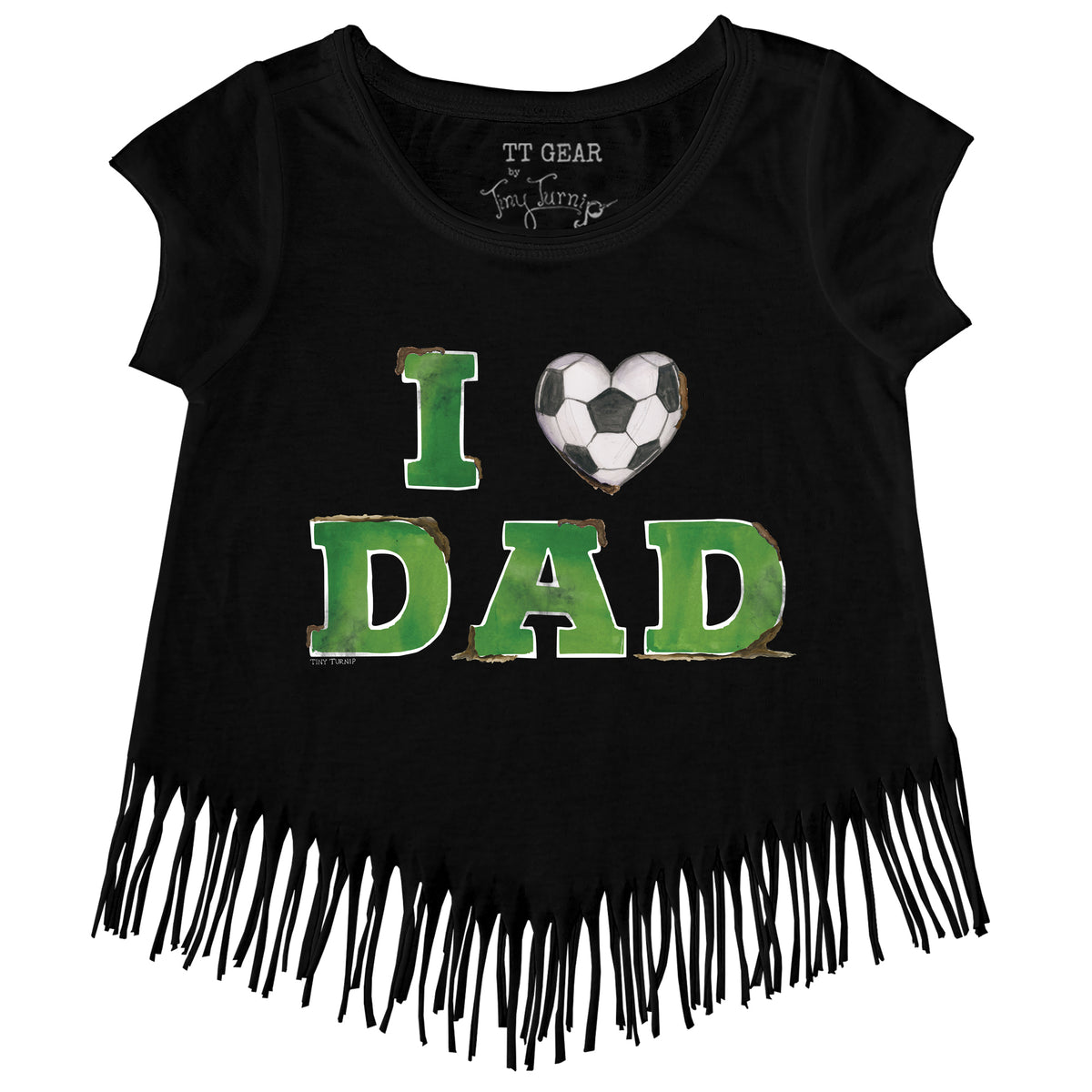 I Love Dad Soccer Fringe Tee