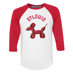 St. Louis Cardinals Balloon Dog 3/4 Red Sleeve Raglan