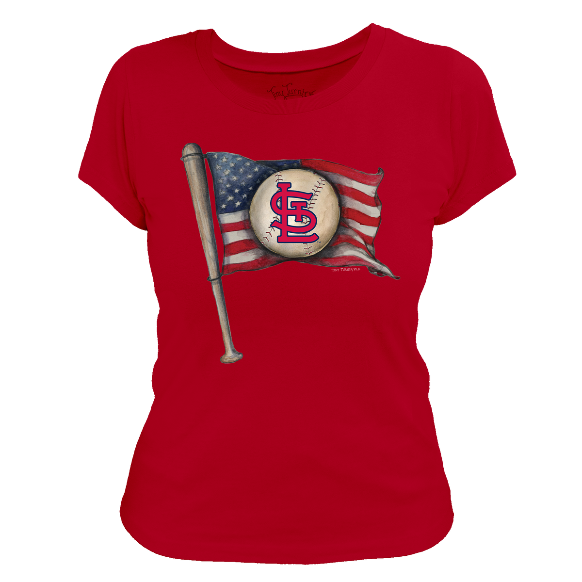 St. Louis Cardinals Baseball Flag Women's Tee Shirt