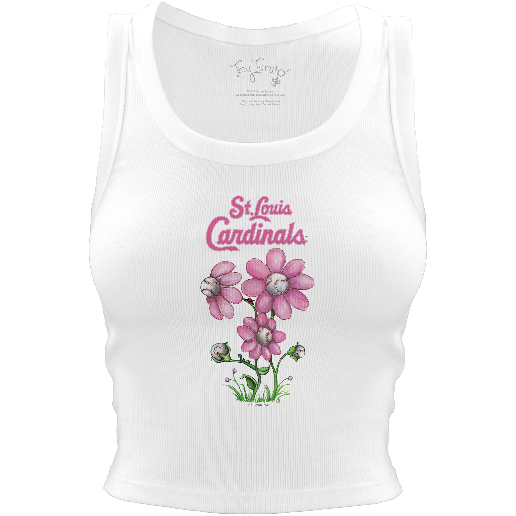 St. Louis Cardinals Blooming Baseballs Crop Tank - Tiny Turnip