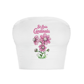 St. Louis Cardinals Blooming Baseballs Crop Tube Top - Tiny Turnip