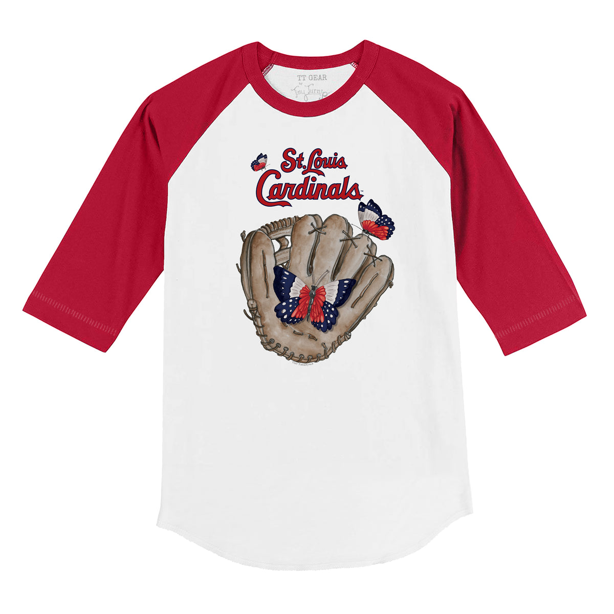 St. Louis Cardinals Butterfly Glove 3/4 Red Sleeve Raglan