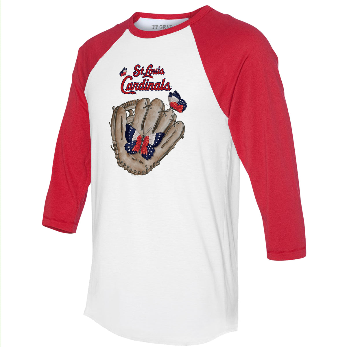 St. Louis Cardinals Butterfly Glove 3/4 Red Sleeve Raglan
