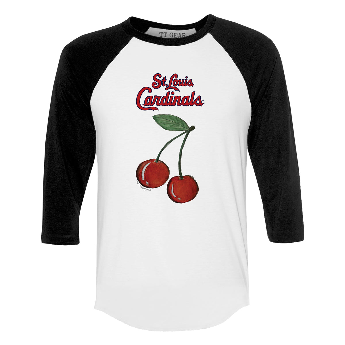 St. Louis Cardinals Cherries 3/4 Black Sleeve Raglan