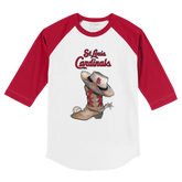 St. Louis Cardinals Cowboy Boot 3/4 Red Sleeve Raglan