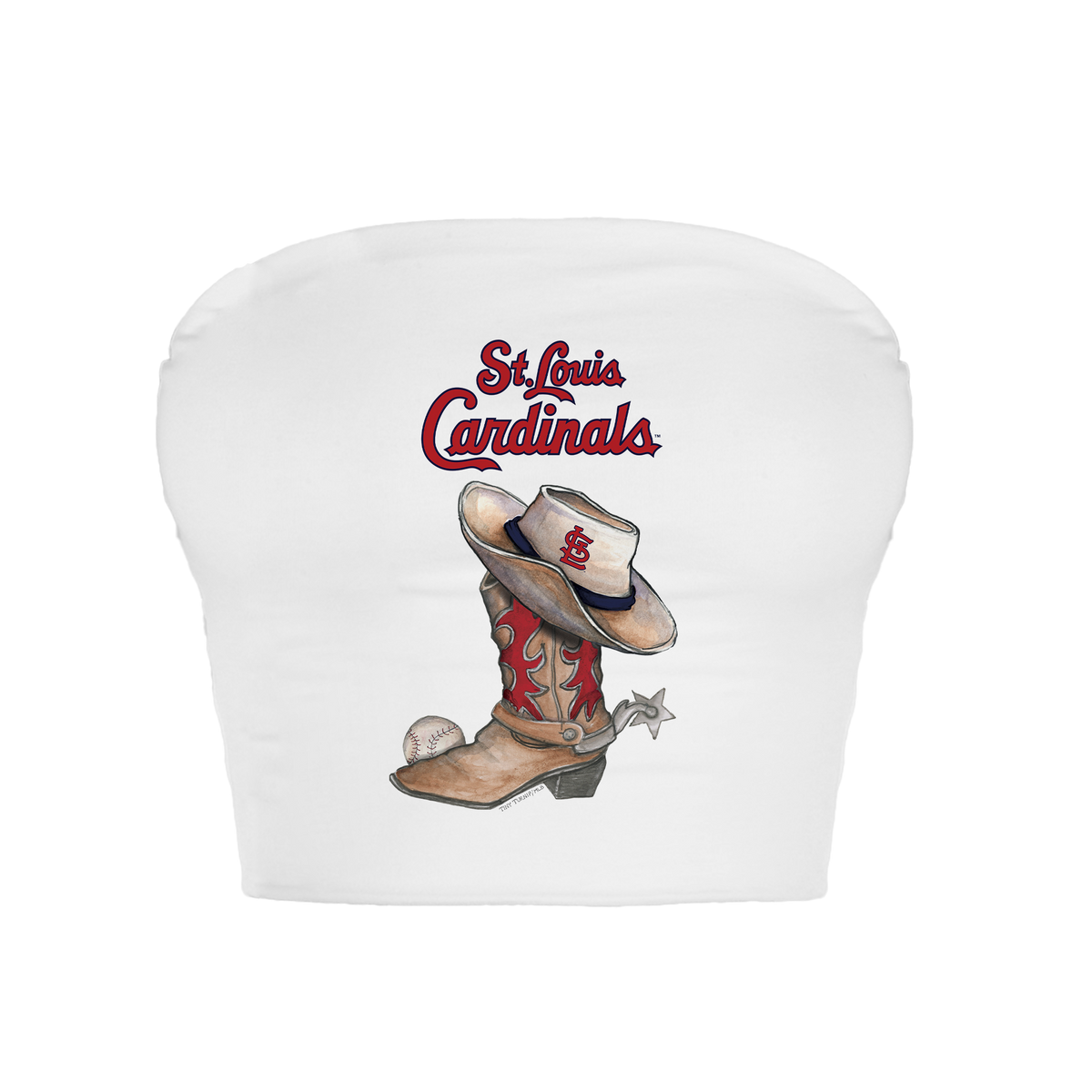 St. Louis Cardinals Cowboy Boot Crop Tube Top