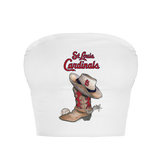 St. Louis Cardinals Cowboy Boot Crop Tube Top