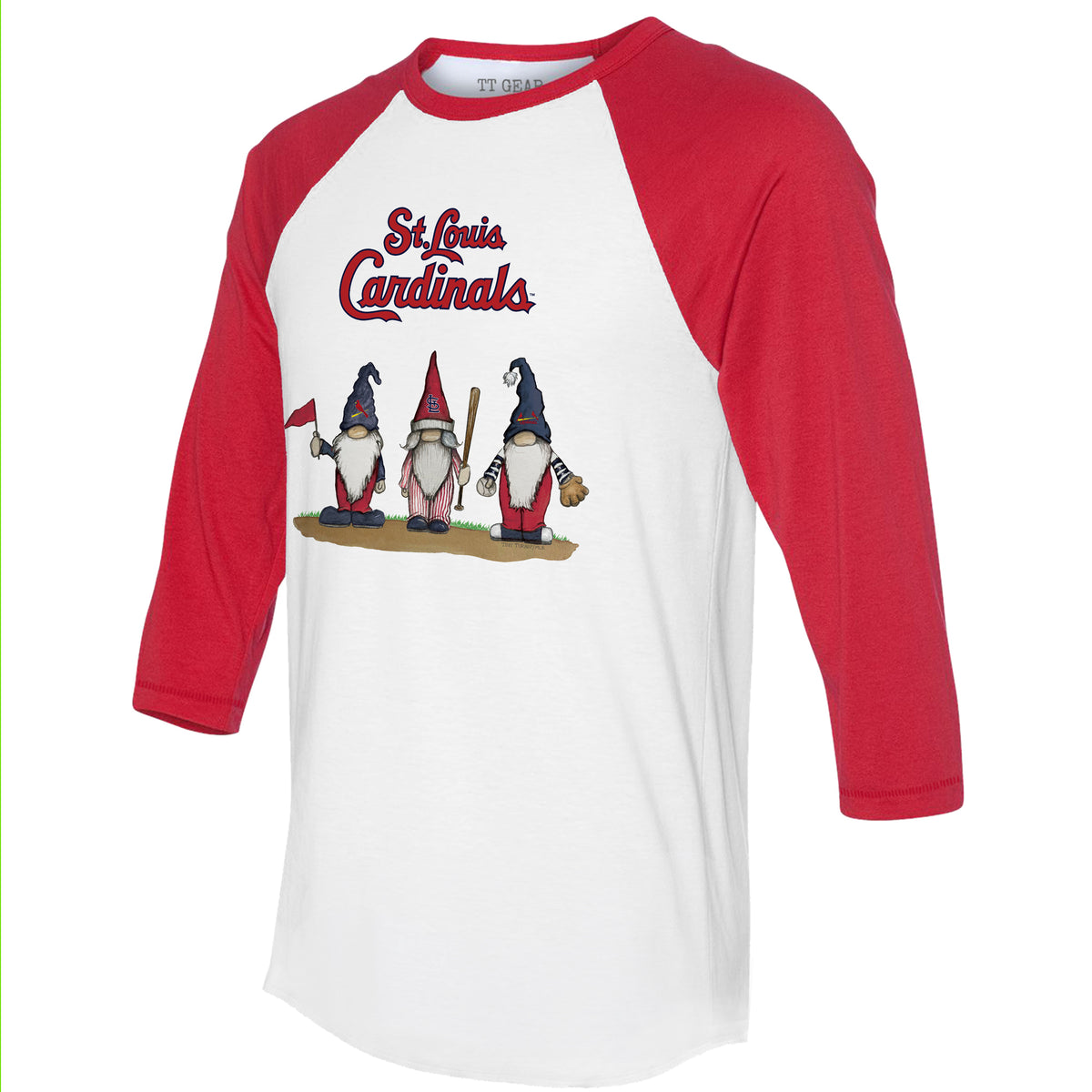 St. Louis Cardinals Gnomes 3/4 Red Sleeve Raglan