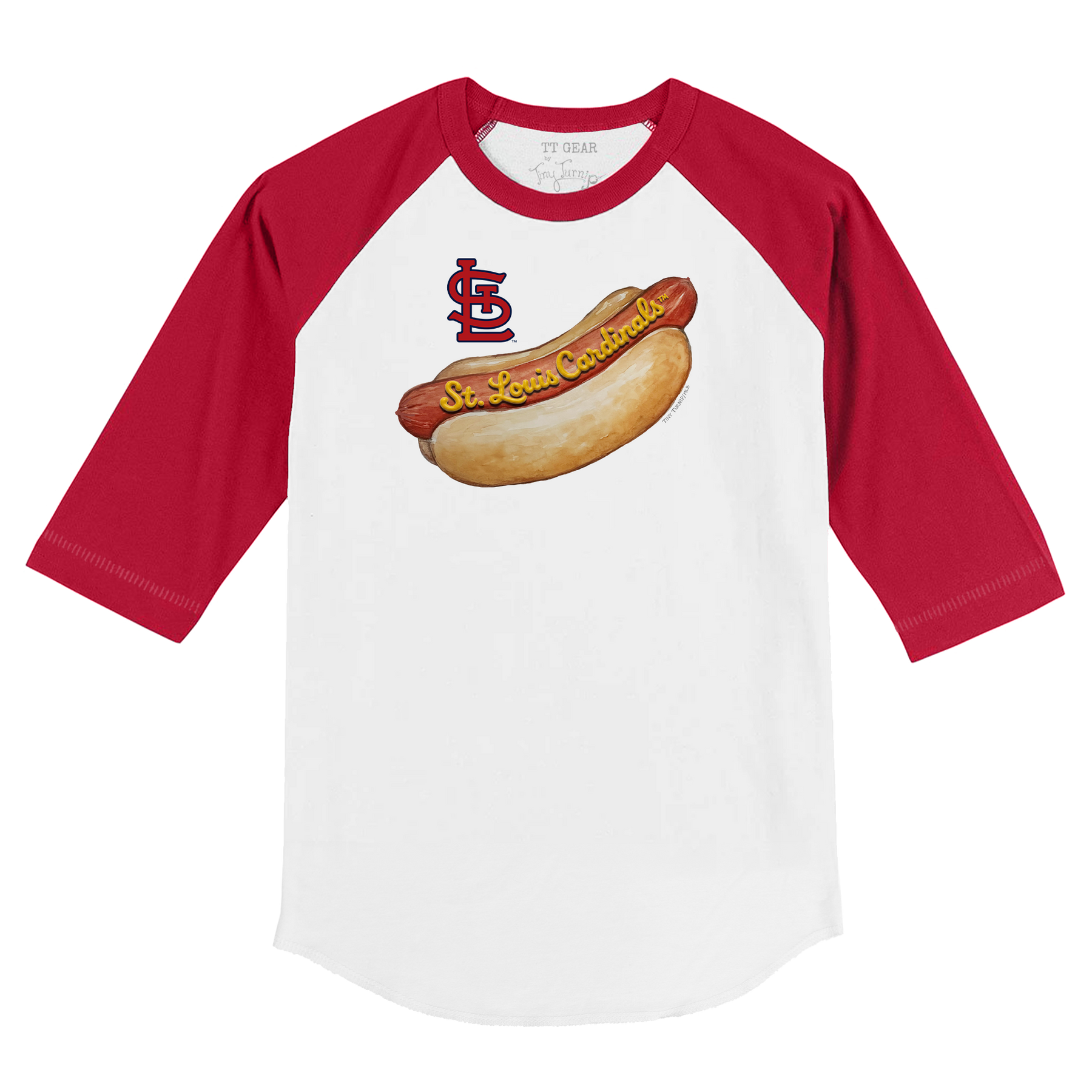 St. Louis Cardinals Hot Dog 3/4 Red Sleeve Raglan