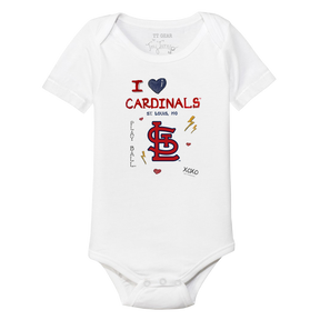 I Heart Cardinals Short Sleeve Snapper - Tiny Turnip