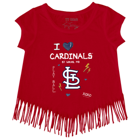 I Heart Cardinals Fringe Tee - Tiny Turnip