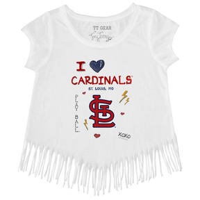 I Heart Cardinals Fringe Tee - Tiny Turnip