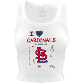 St. Louis Cardinals I Heart Team Crop Tank - Tiny Turnip