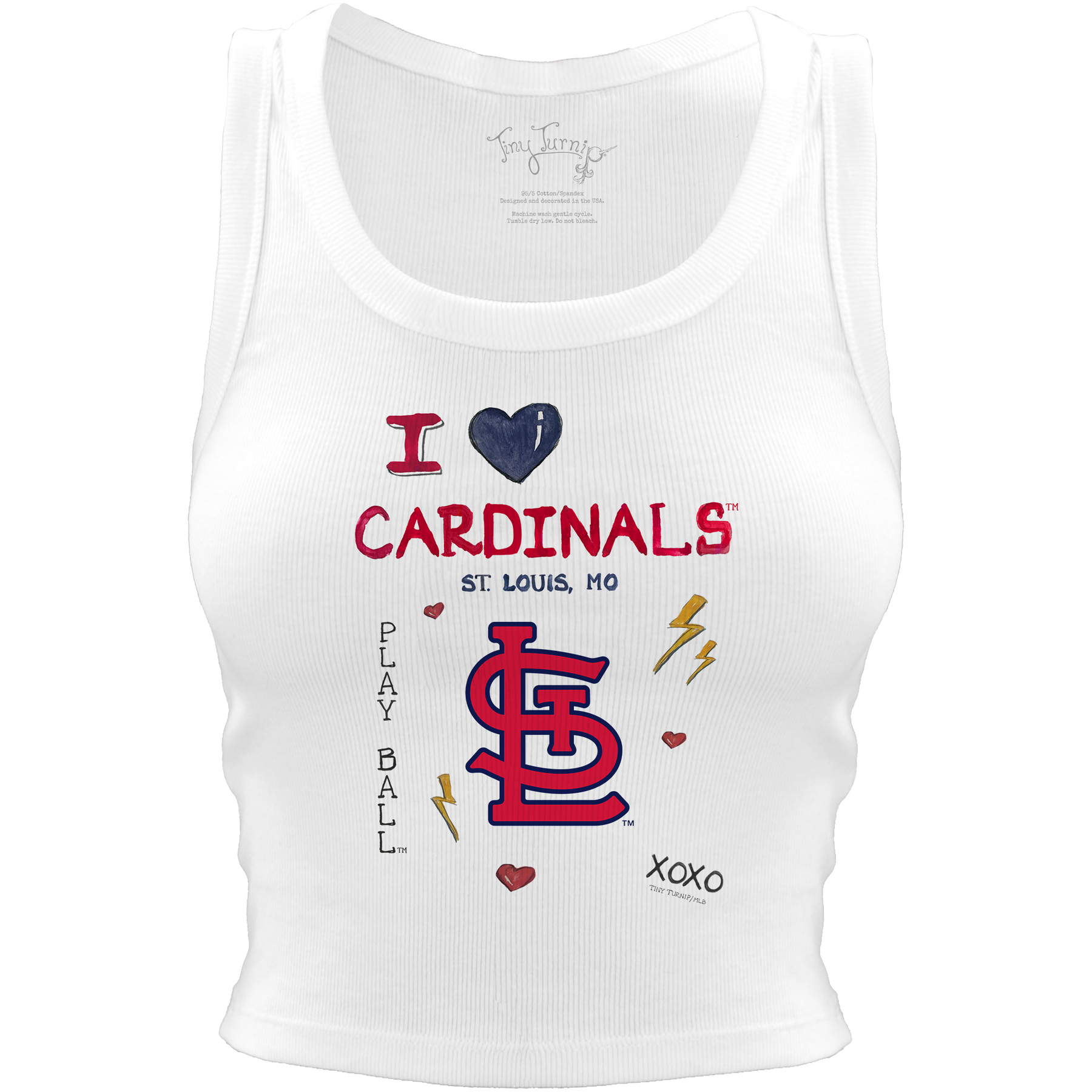 St. Louis Cardinals I Heart Team Crop Tank - Tiny Turnip