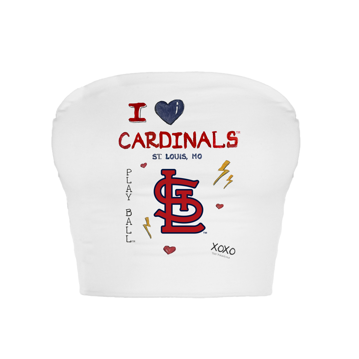 St. Louis Cardinals I Heart Cardinals Crop Tube Top