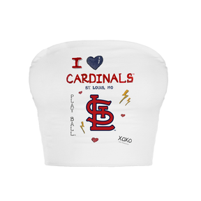 St. Louis Cardinals I Heart Cardinals Crop Tube Top