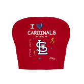 St. Louis Cardinals I Heart Cardinals Crop Tube Top