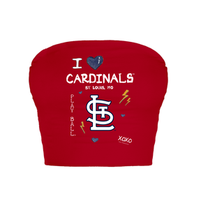St. Louis Cardinals I Heart Cardinals Crop Tube Top