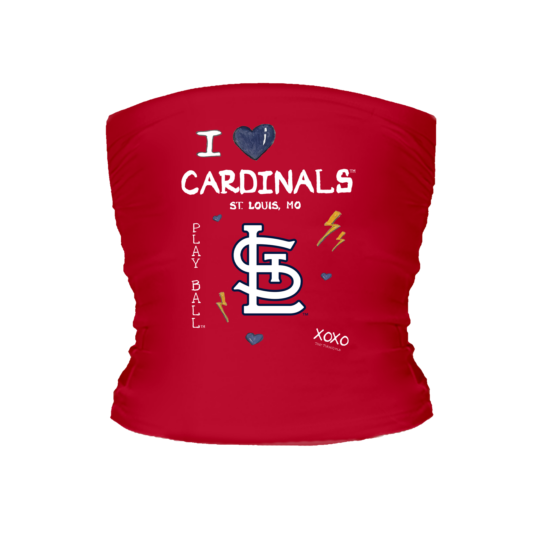 I Heart Cardinals Tube Top - Tiny Turnip