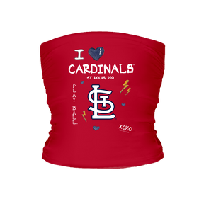 I Heart Cardinals Tube Top - Tiny Turnip
