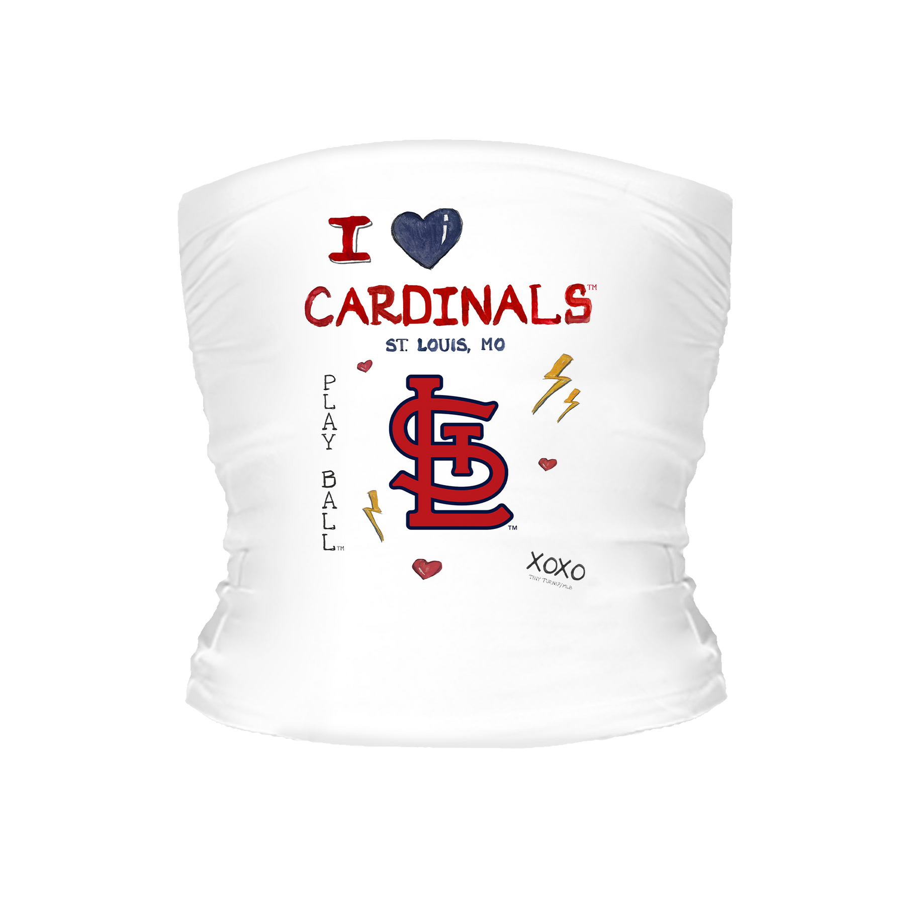 I Heart Cardinals Tube Top - Tiny Turnip