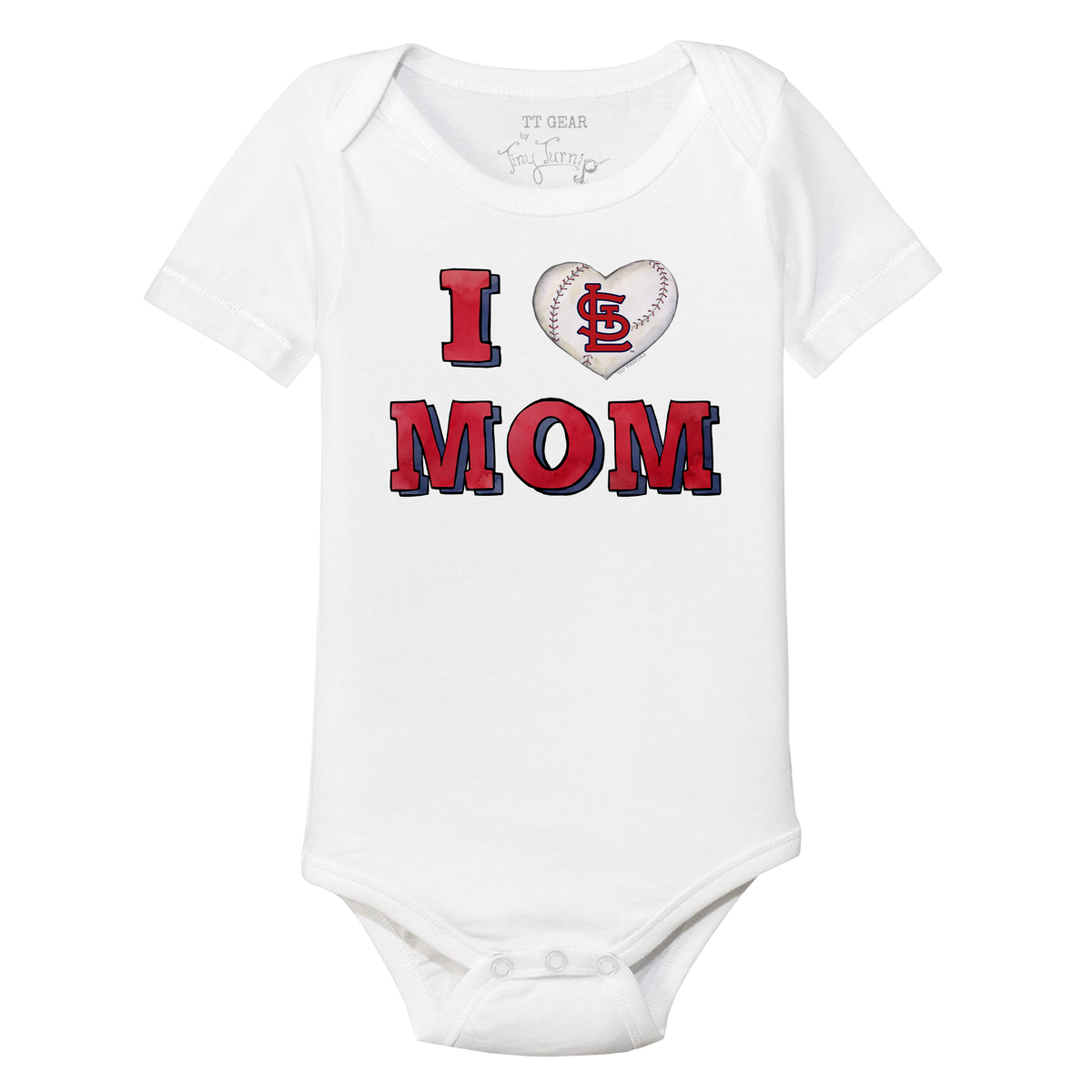 St. Louis Cardinals I Love Mom Short Sleeve Snapper