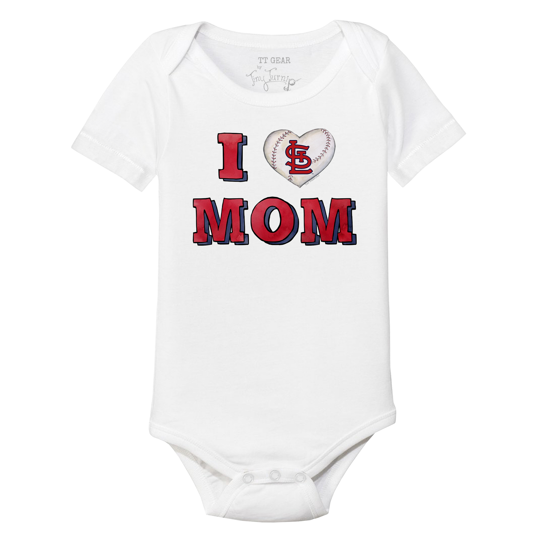 St. Louis Cardinals I Love Mom Short Sleeve Snapper