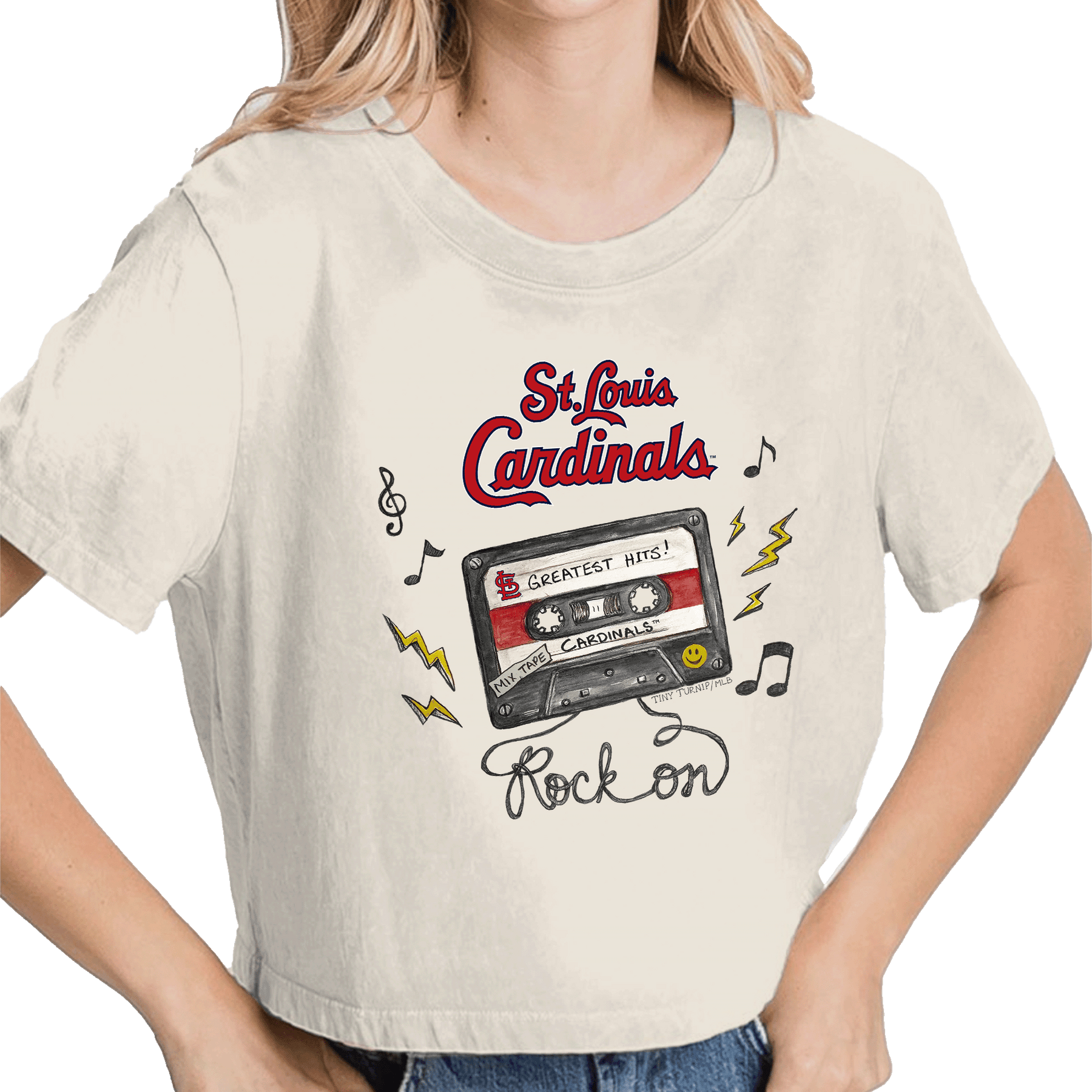 St. Louis Cardinals Mixtape Vintage Crop Tee - Tiny Turnip