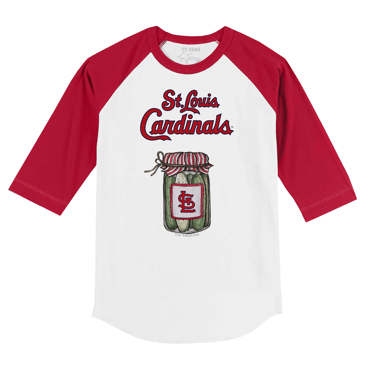 St. Louis Cardinals Pickle Jar 3/4 Red Sleeve Raglan