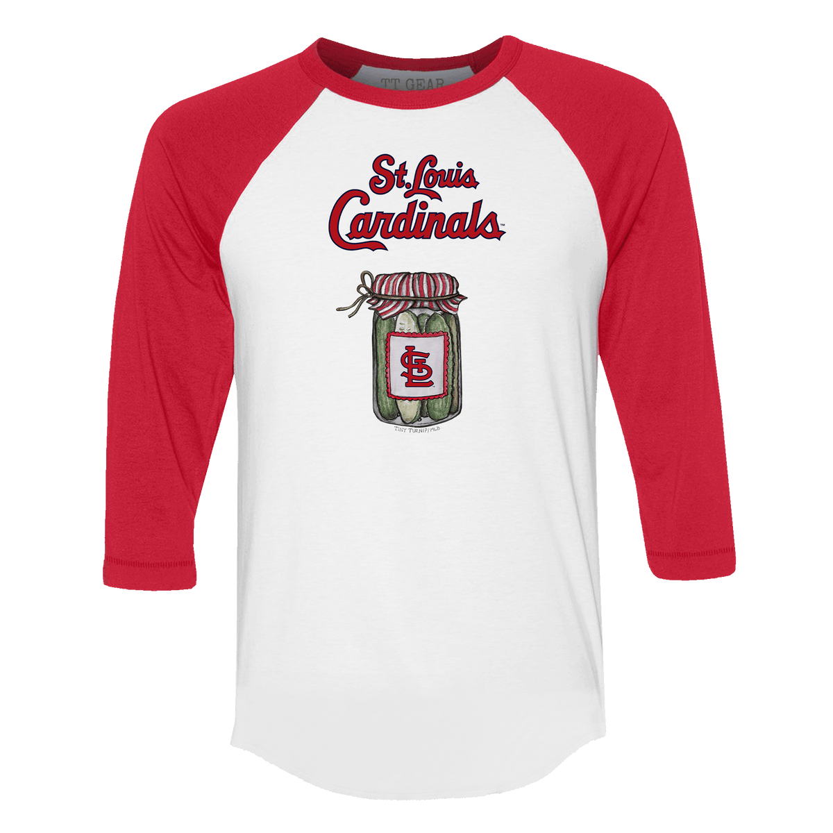 St. Louis Cardinals Pickle Jar 3/4 Red Sleeve Raglan