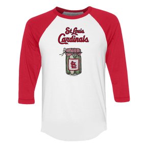 St. Louis Cardinals Pickle Jar 3/4 Red Sleeve Raglan